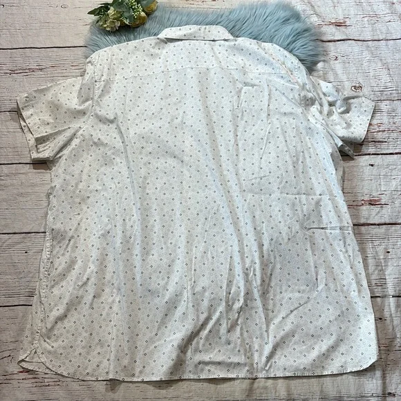 Perry Ellis Geometric Print Cotton Stretch Short Sleeve Button Down Shirt 4XLT - Picture 11 of 11